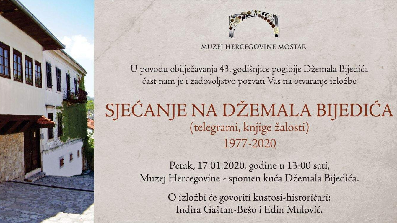U petak u Mostaru izložba ”Sjećanje na Džemala Bjedića”
