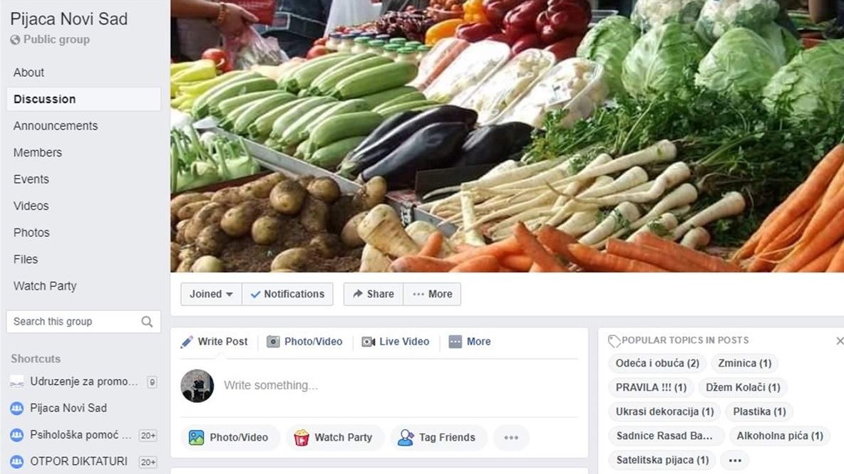 Novi Sad: Fejsbuk pijaca nadomjestila zatvorene tezge
