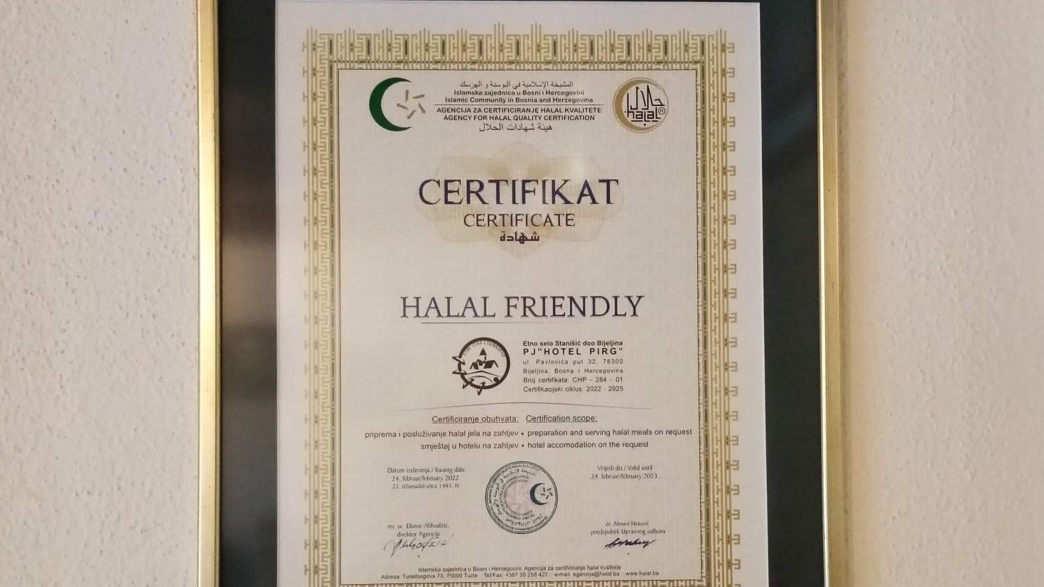Halal certificiran "Hotel Pirg" iz Bijeljine