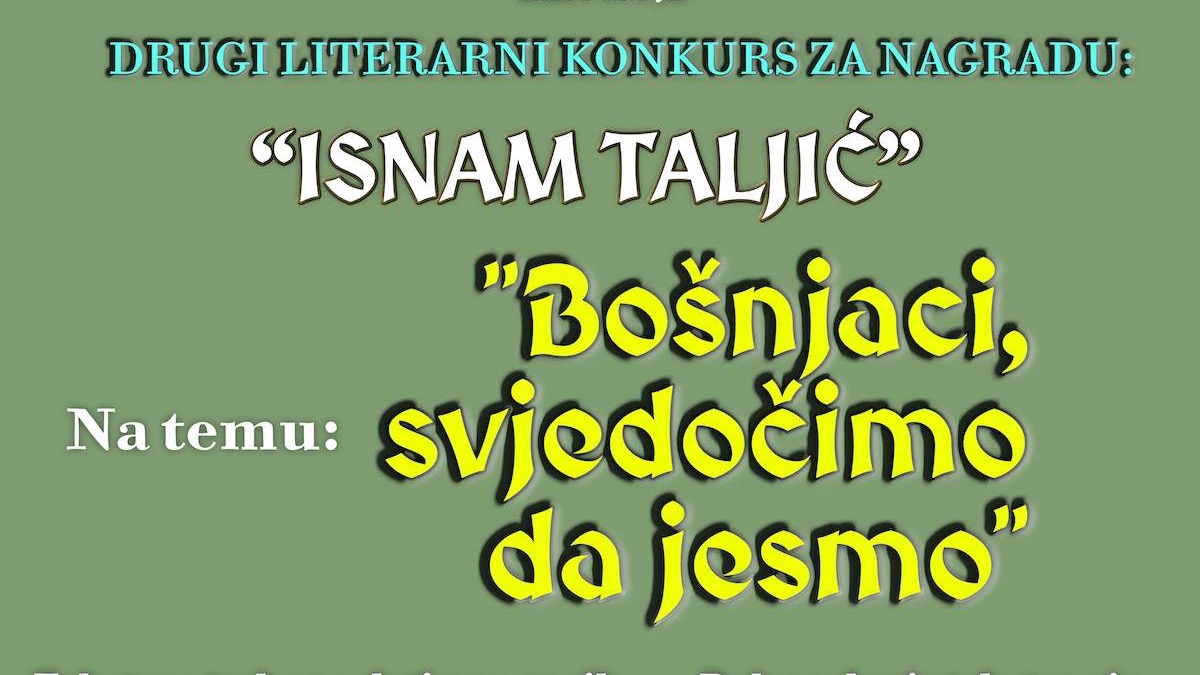 Rezultati konkursa za najbolji literarni rad “Isnam Taljić” - 2022. godine