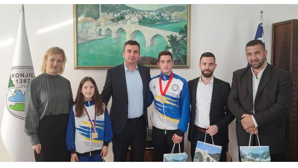 Konjički gradonačelnik upriličio prijem za Imrana i Umihanu Bilanović, balkanske prvake