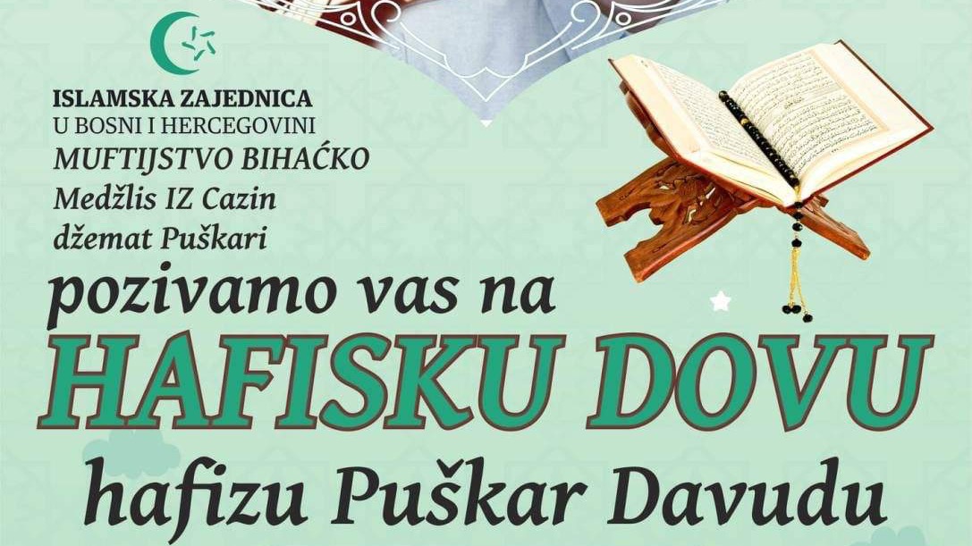 Sutra hafiska dova Davudu Puškaru, najmlađem hafizu u Bosni i Hercegovini