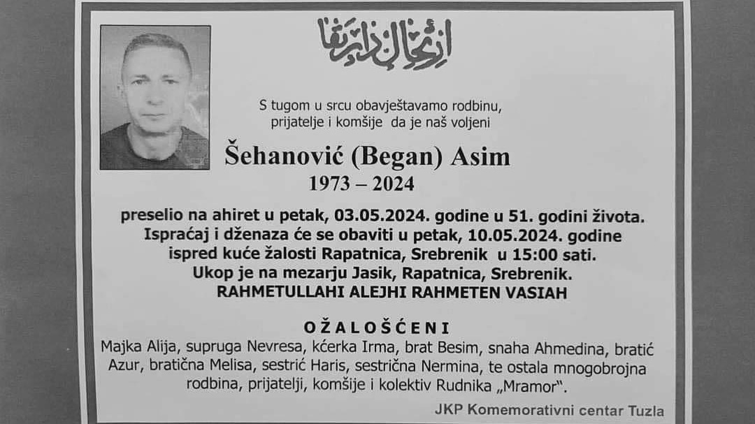 U Srebreniku sutra Dan žalosti zbog tragično stradalog rudara