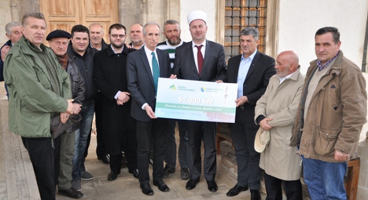 Federalno ministarstvo kulture i sporta doniralo 50.000KM za obnovu srušene Careve džamije u Foči