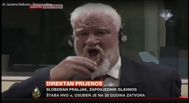 Prekinuto izricanje presude, Praljak navodno popio otrov