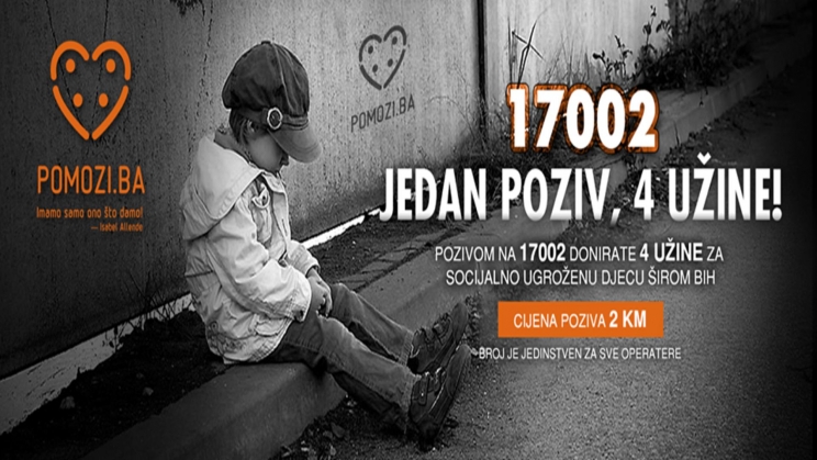 Pomozi.ba: Pozivom na 17002 doniraju se četiri užine za socijalno ugroženu djecu