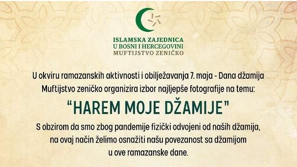 Muftijstvo zeničko: 'Harem moje džamije', nagradno takmičenje povodom Dana džamija