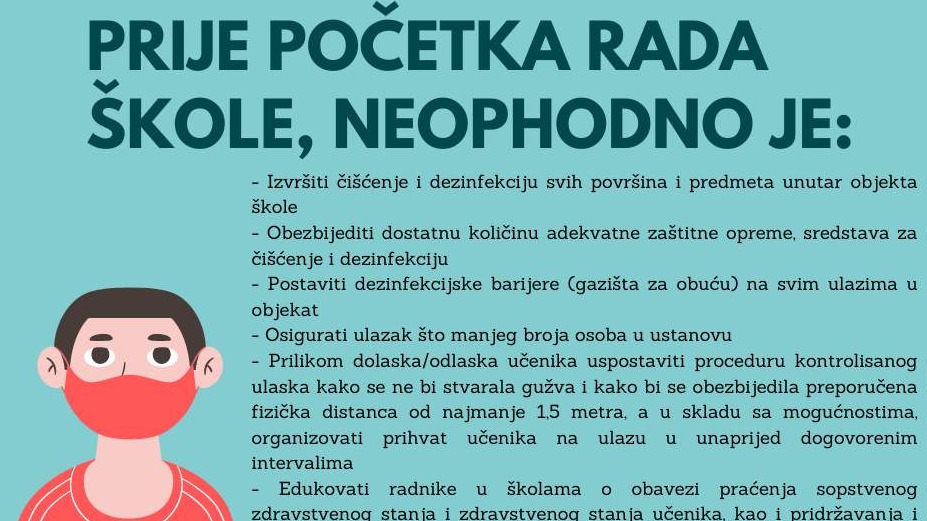 Ministarstvo: Pogledajte preporuke za početak nove školske godine