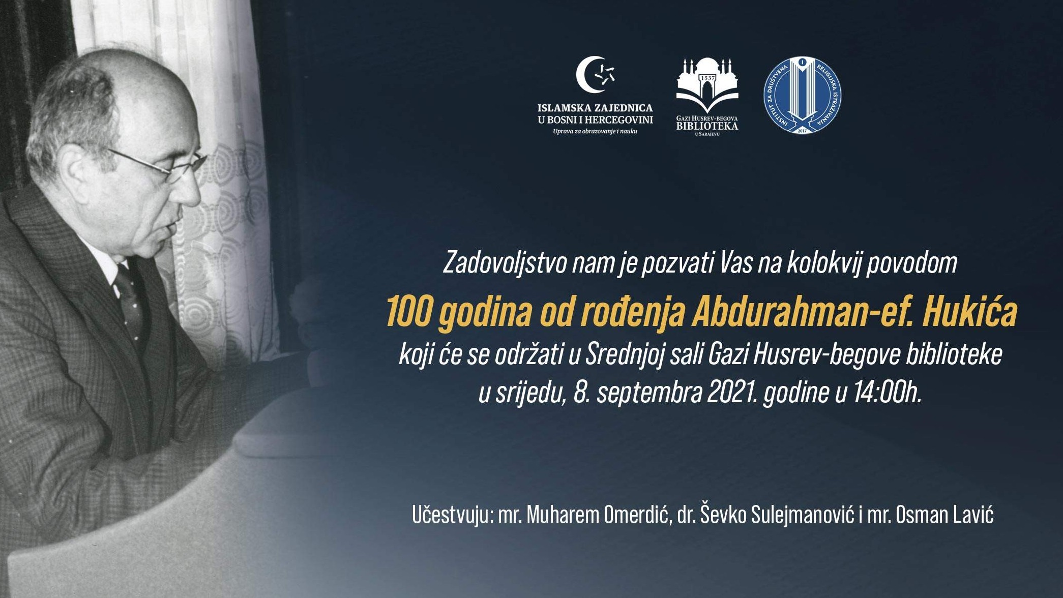 Sutra kolokvij o Abdurahman-ef. Hukiću