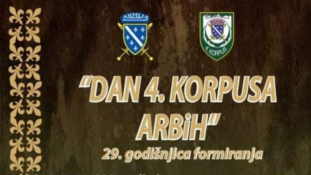 U srijedu 29. godišnjica formiranja 4. korpusa Armije RBiH