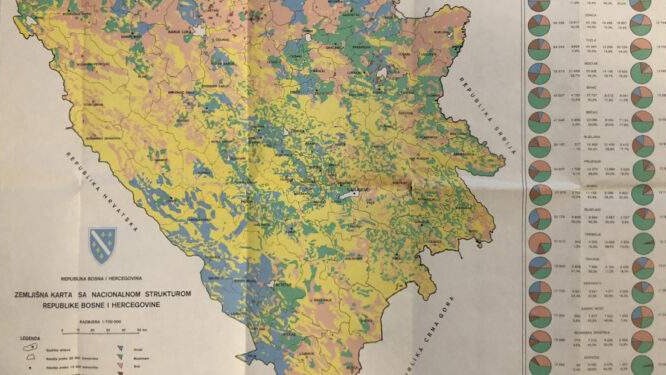 Zemljišna karta RBiH iz 1992. godine: U Dejtonu imovina nije predata entitetima