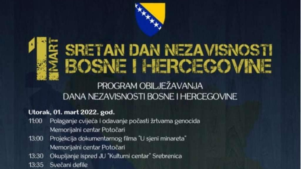 Obilježavanje Dana nezavisnosti Bosne i Hercegovine u Srebrenici