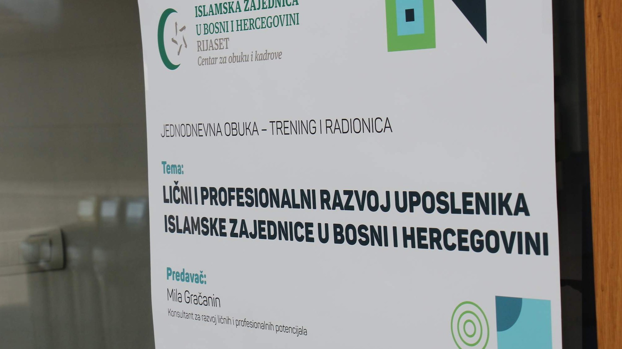 Trening: Lični i profesionalni razvoj uposlenika Islamske zajednice