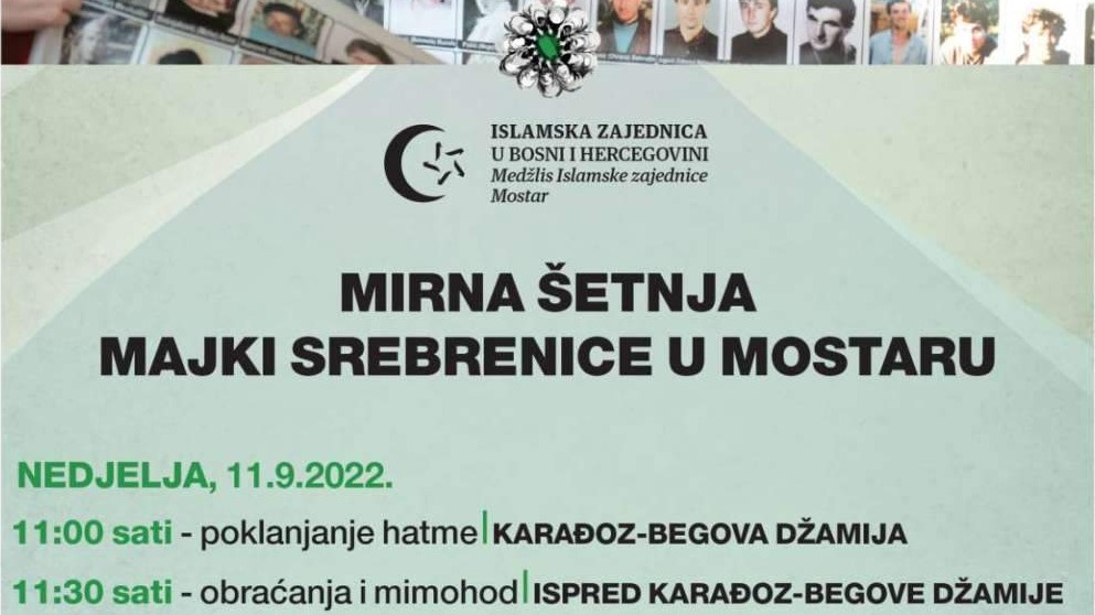 Mostar: Mirna šetnja majki Srebrenice 11. septembra