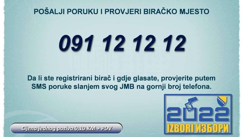 Od ponedjeljka će biti aktivan SMS centar za provjeru lokacije biračkog mjesta