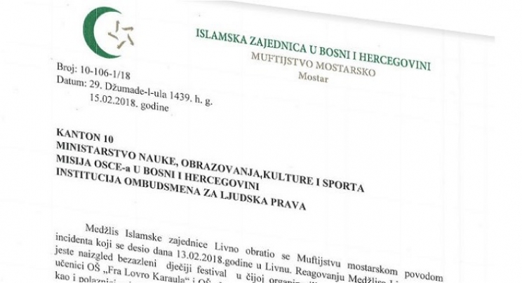 Mostarski muftija pozvao nadležne institucije da zaustave diskriminaciju bošnjačke djece u Kantonu 10