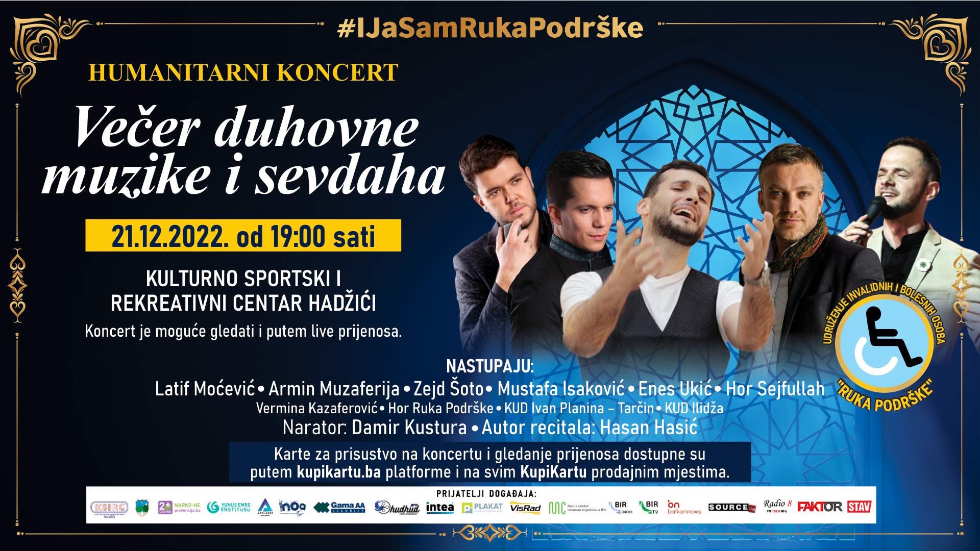 U srijedu u Hadžićima humanitarni koncert "Večer duhovne muzike i sevdaha"