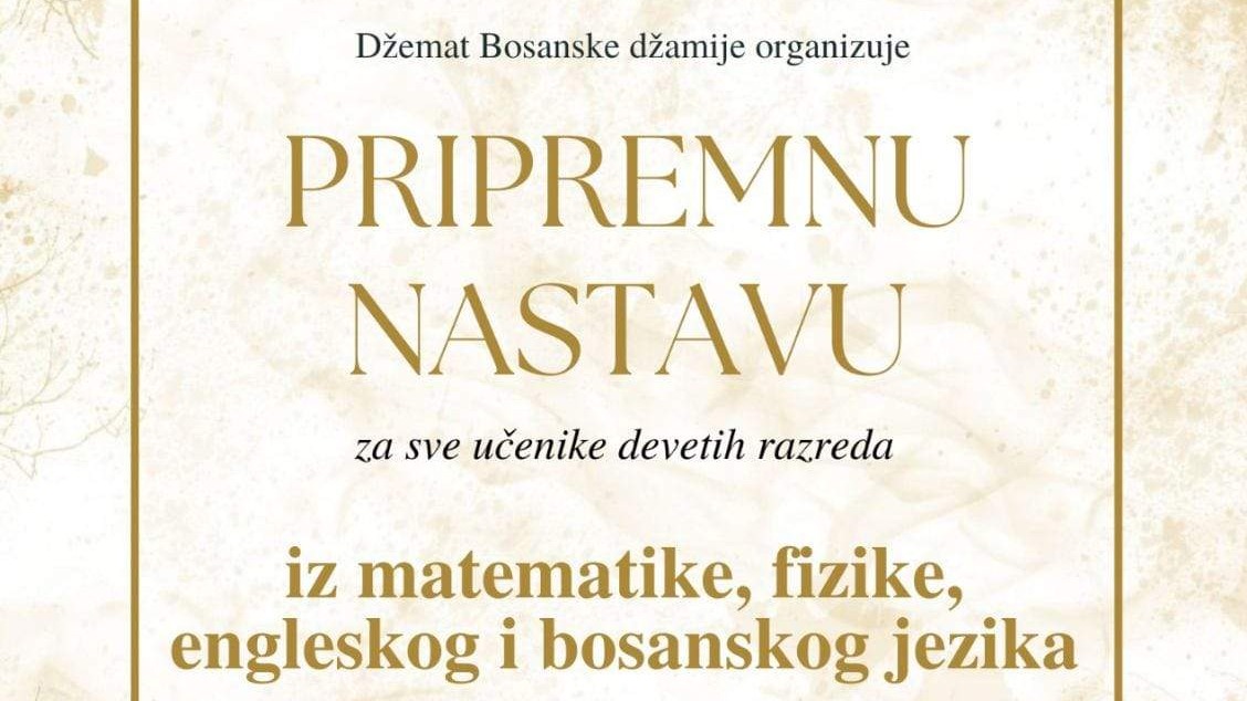 Pripremna nastava za učenike devetih razreda u džematu Alipašino Polje C Faza