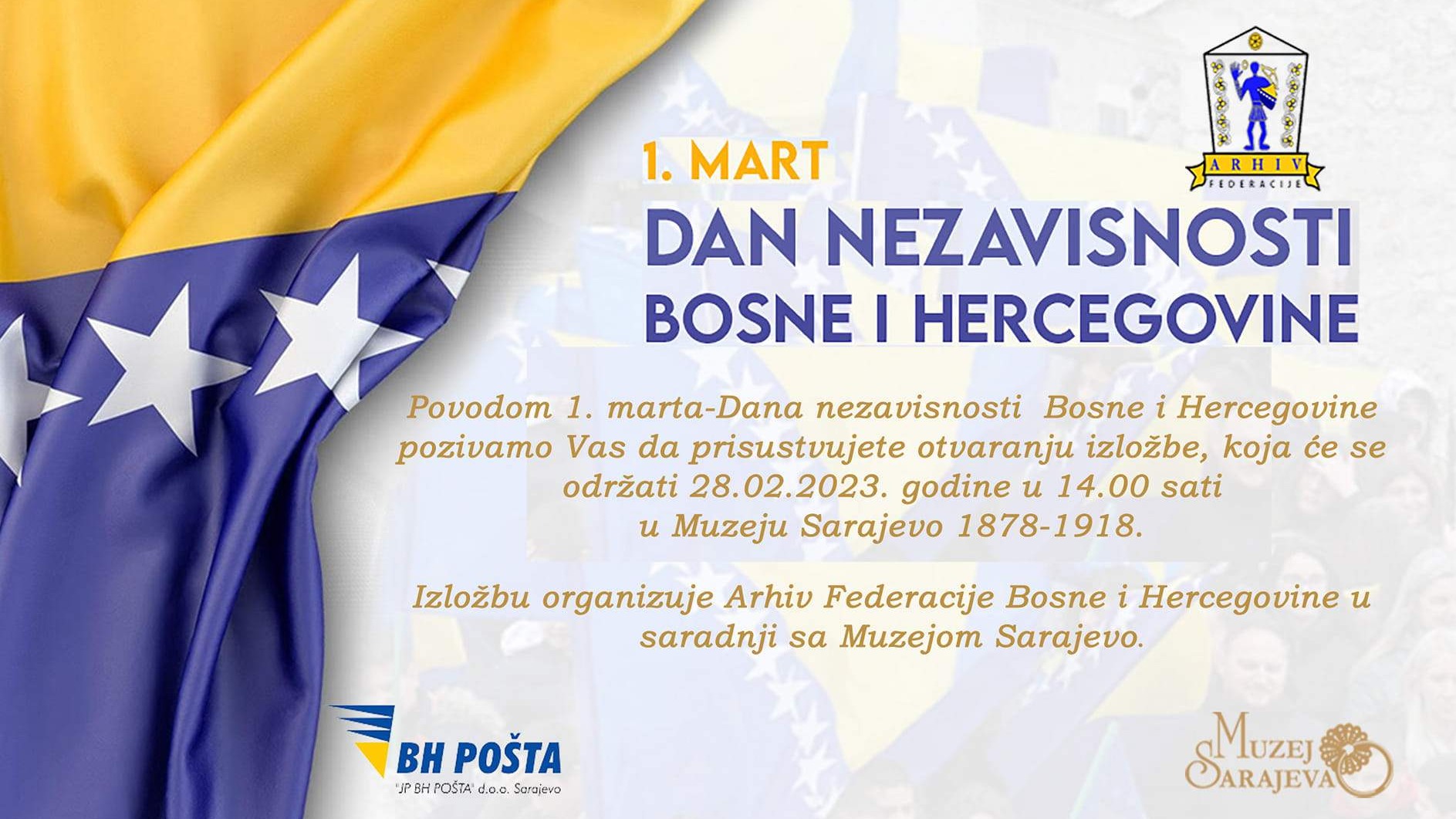 Muzej Sarajevo: U utorak otvaranje izložbe „1. mart-Dan nezavisnosti Bosne i Hercegovine“ 