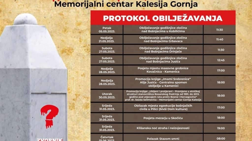 Sutra u Kalesiji Dan žalosti zbog kolektivne dženaze u Memorijalnom centru