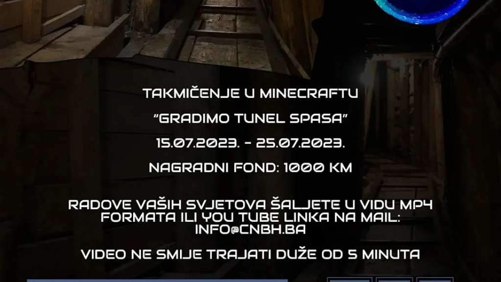 JU Fond Memorijala KS pokrovitelj takmičenja "Gradimo tunel spasa" u Minecraftu