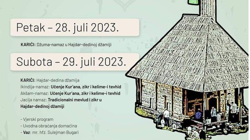 U petak počinje manifestacija “Dani bosanske duhovnosti - Karići 2023”  