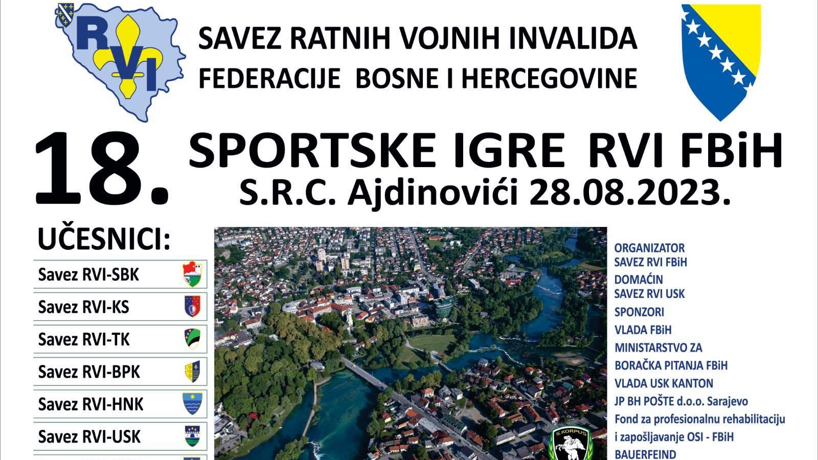 18. sportske igre RVI FBiH "Ajdinovići 2023" 28. augusta 