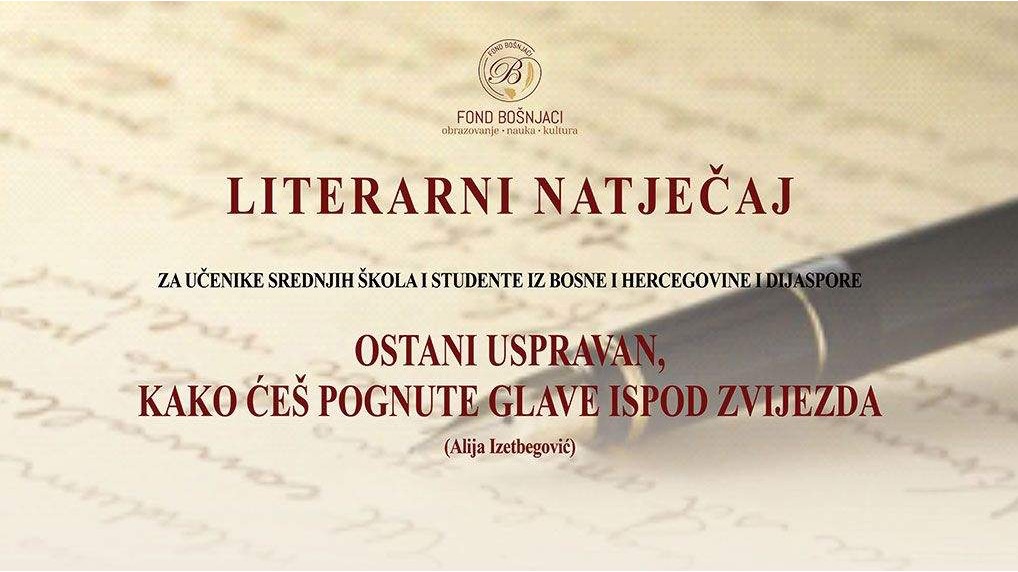 Fond "Bošnjaci": Konkurs za najbolji literarni rad