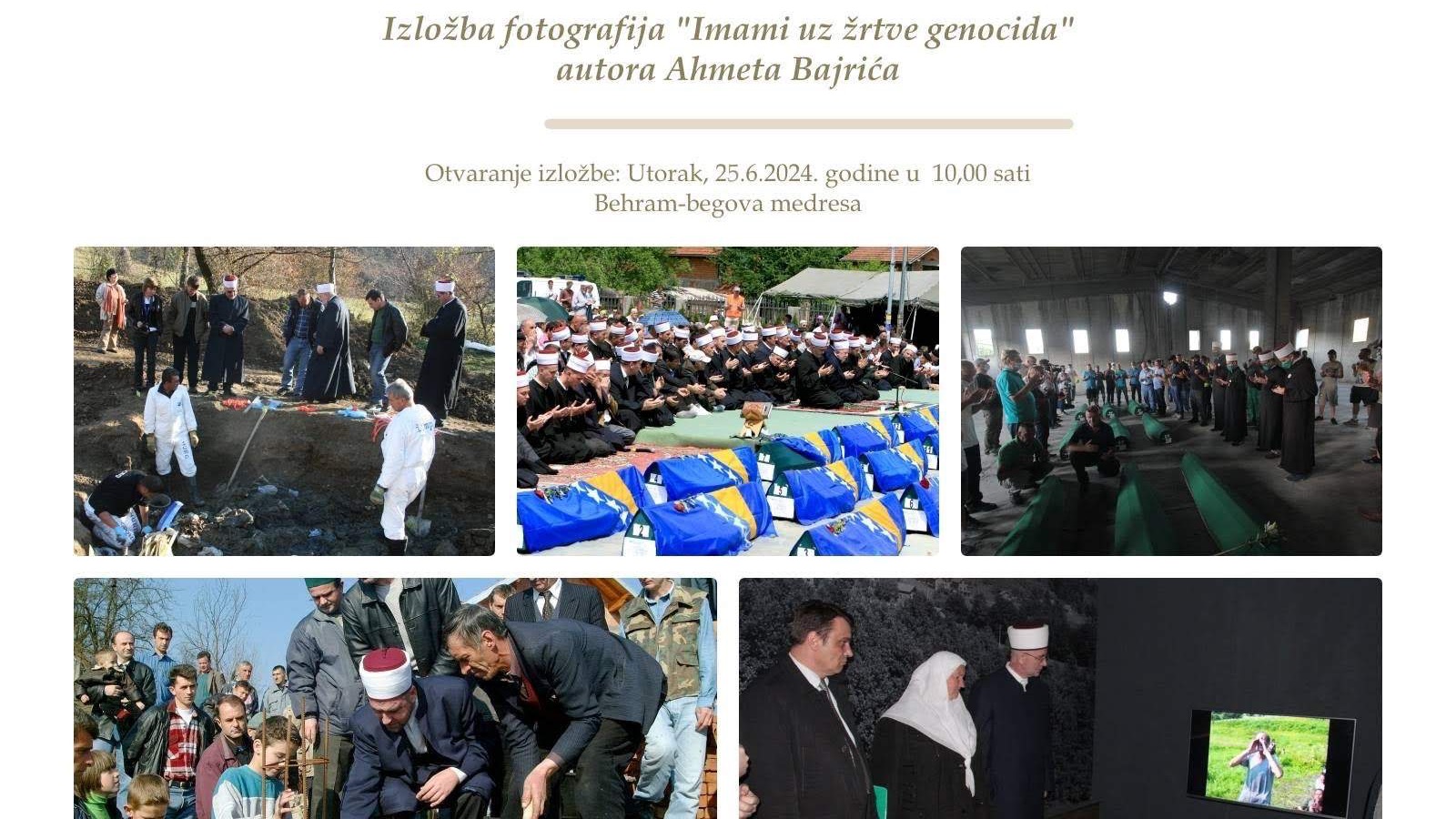 Sutra u Tuzli izložba fotografija "Imami uz žrtve genocida" autora Ahmeta Bajrića 