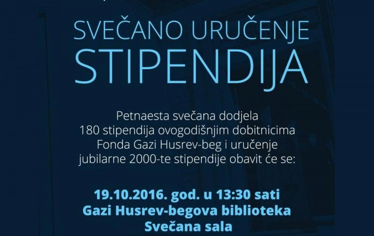 Jubilarna dodjela stipendija Fonda Gazi Husrev-beg