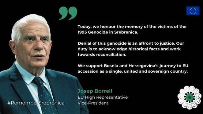 Borell: Pamtimo Srebrenicu - suočavanje s prošlošću u službi izgradnje mira