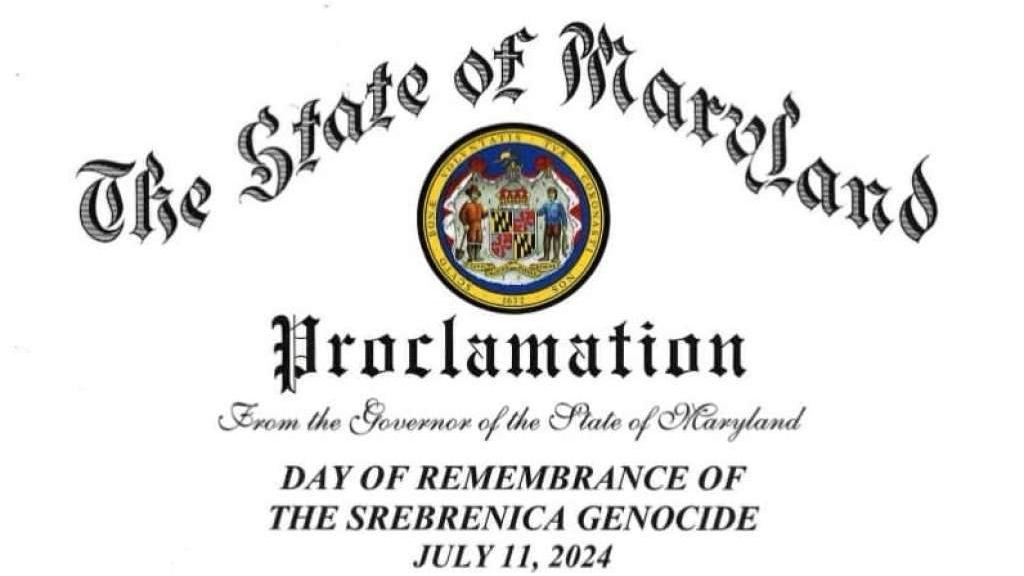 Maryland proglasio 11. juli Danom sjećanja na genocid u Srebrenici