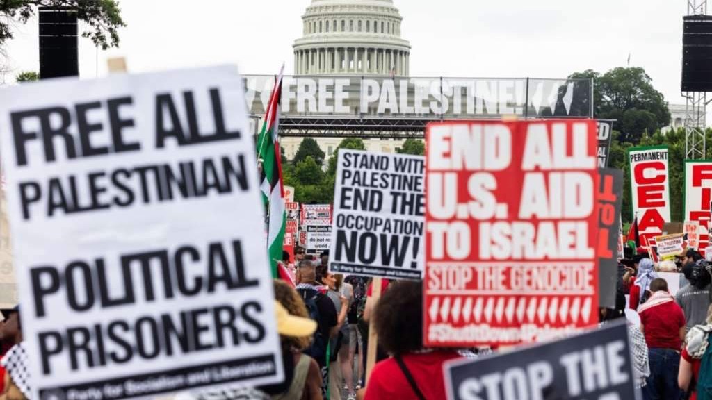 Hiljade ljudi na protestima u Washingtonu protiv Benjamina Netanyahua