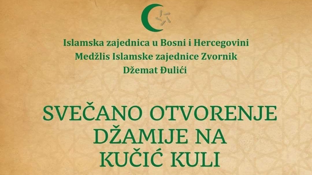 Danas svečano otvorenje džamije na Kučić Kuli