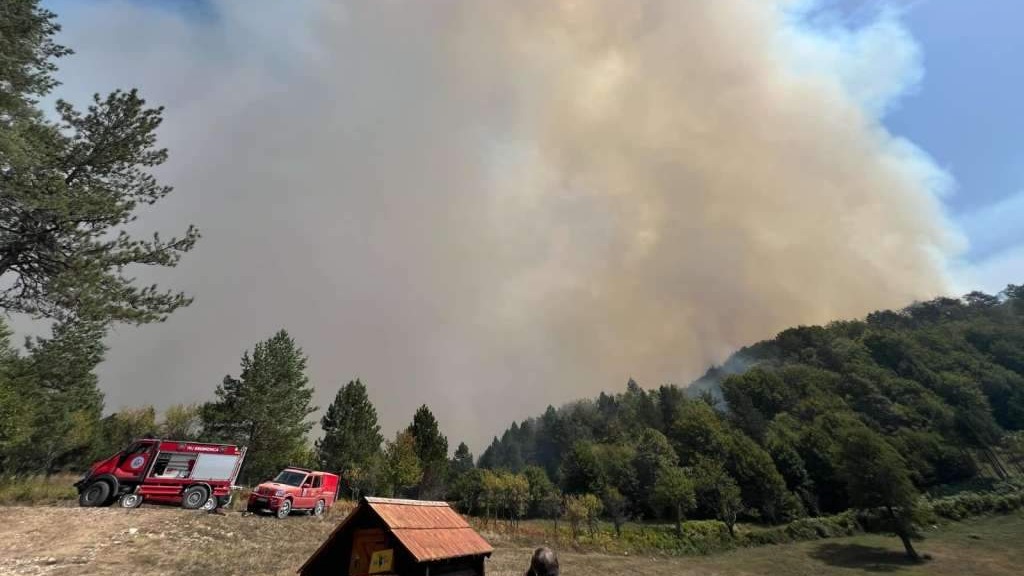 Mještani srebreničkog sela Luka nadaju se da će kiša ugasiti požar