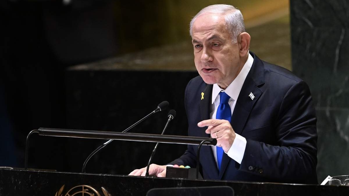 Netanyahu u UN-u pokazao mapu koja prikazuje palestinski teritorij kao "Izrael"