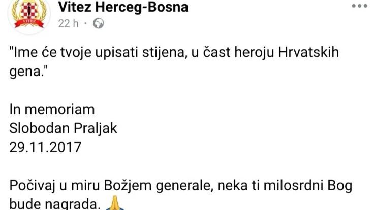 Nastavljeno sa veličanjem ratnih zločinaca u Vitezu