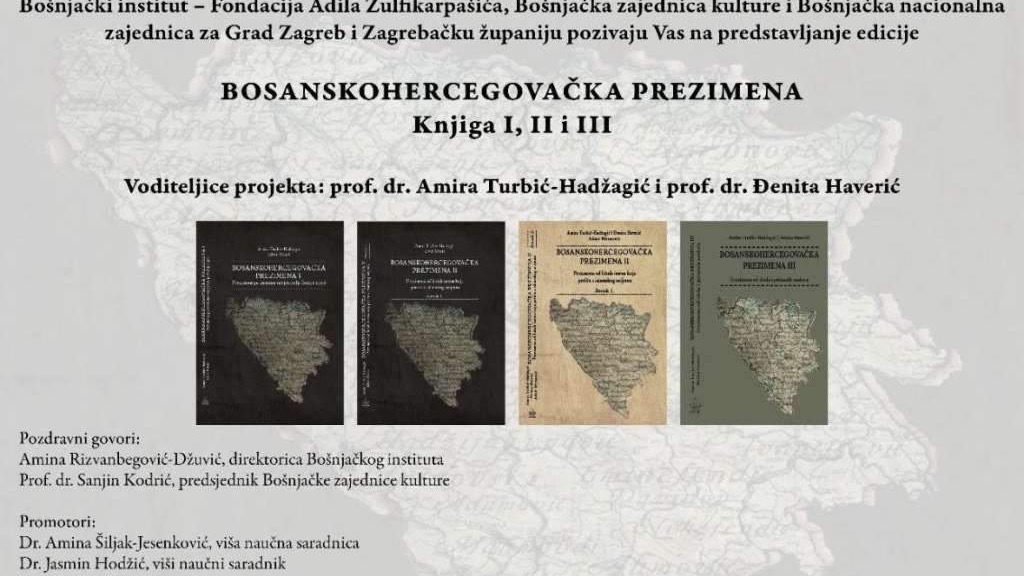 Predstavljanje edicije o bosanskohercegovačkim prezimenima u četvrtak u Sarajevu