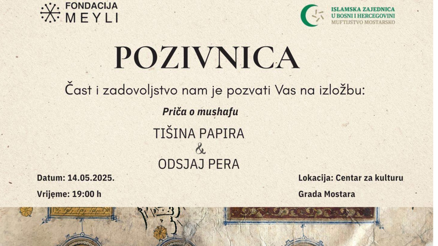 "Dani mevluda i zikra": U srijedu izložba "Tišina papira i odsjaj pera"