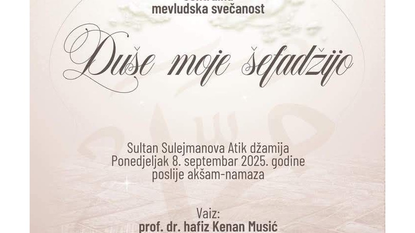 Centralna mevludska svečanost u Sultan Sulejmanovoj Atik džamiji