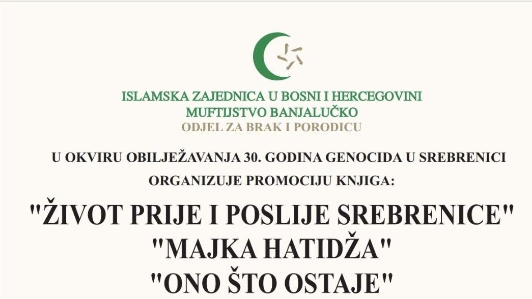 Promocija knjiga "Život prije i poslije Srebrenice", "Majka Hatidža" i "Ono što ostaje", autorice Esnefe Smajlović-Muhić