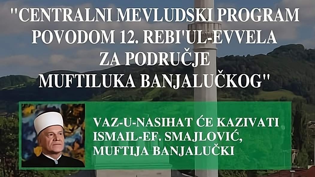 U nedjelju centralni mevludski program povodom 12. rebi’ul-evvela za područje muftiluka banjalučkog