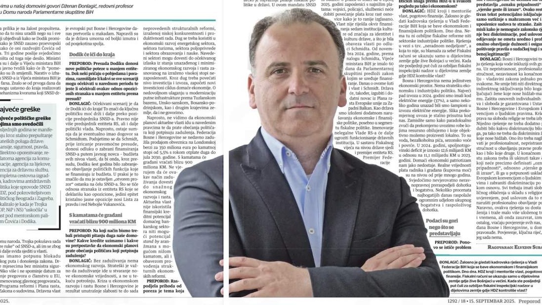 Dženan Đonlagić: Kadrovi antidržavnih politika koje sprovode SNSD i HDZ, pod pokroviteljstvom političkog Beograda i Zagreba