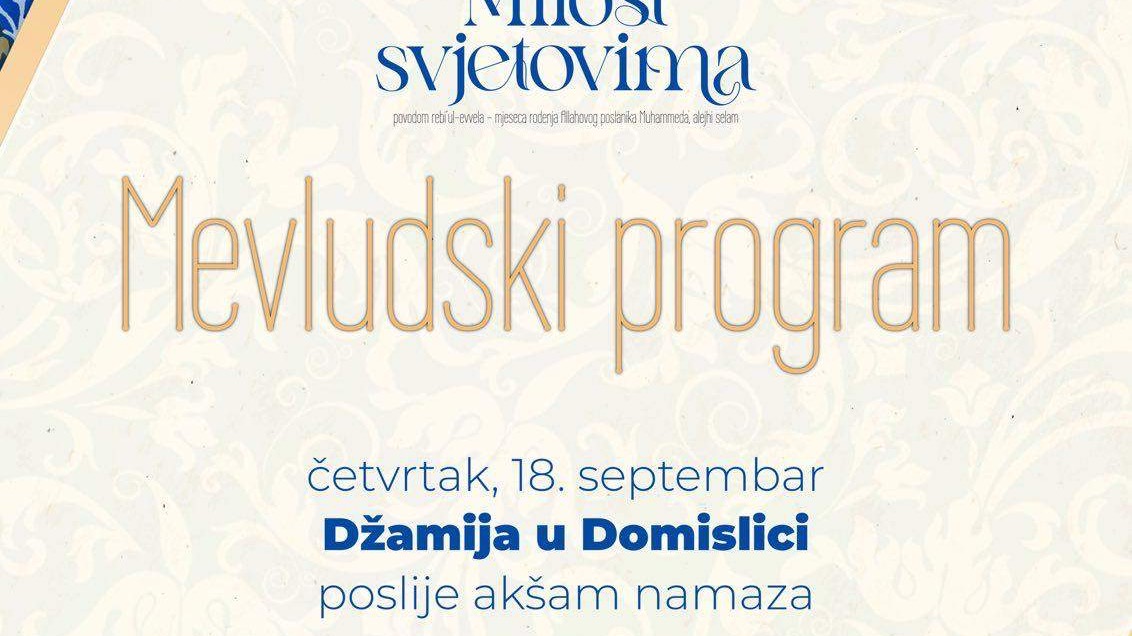 Mevludski program u džematu Domislica u okviru manifestacije “Milost svjetovima”