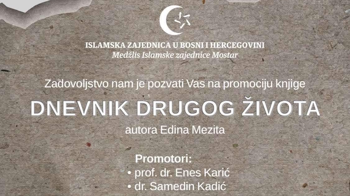 Promocija knjige “Dnevnik drugog života” Edina Mezita u utorak 7. oktobra