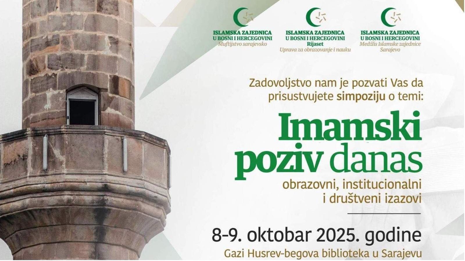 Danas počinje dvodnevni simpozij “Imamski poziv danas – obrazovni, institucionalni i društveni izazovi”