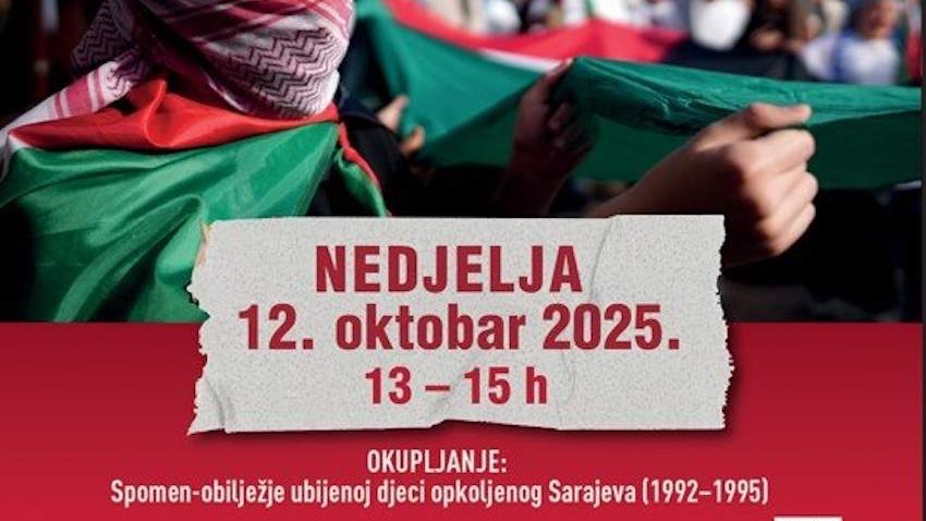 U Sarajevu u nedjelju protest “Bosna i Hercegovina za slobodnu Palestinu”