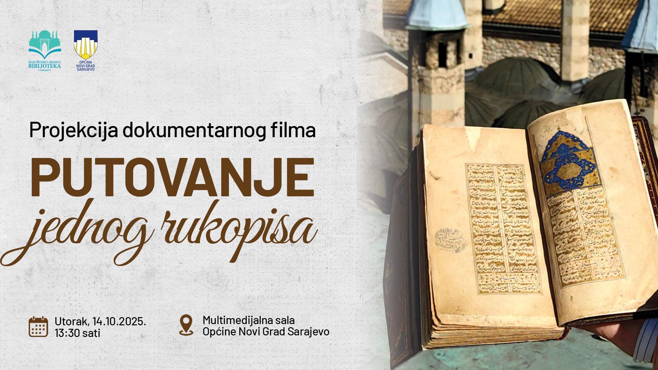 U utorak projekcija filma "Sarajevski divan: Putovanje jednog rukopisa"