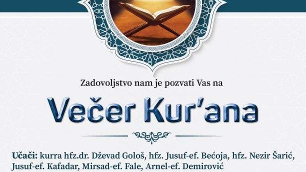 Mostar: Večer Kur'ana sutra u Sultan Selimovom mesdžidu