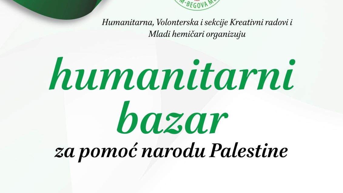 Behram-begova medresa organizira humanitarni bazar za Palestinu 8. decembra 2025.